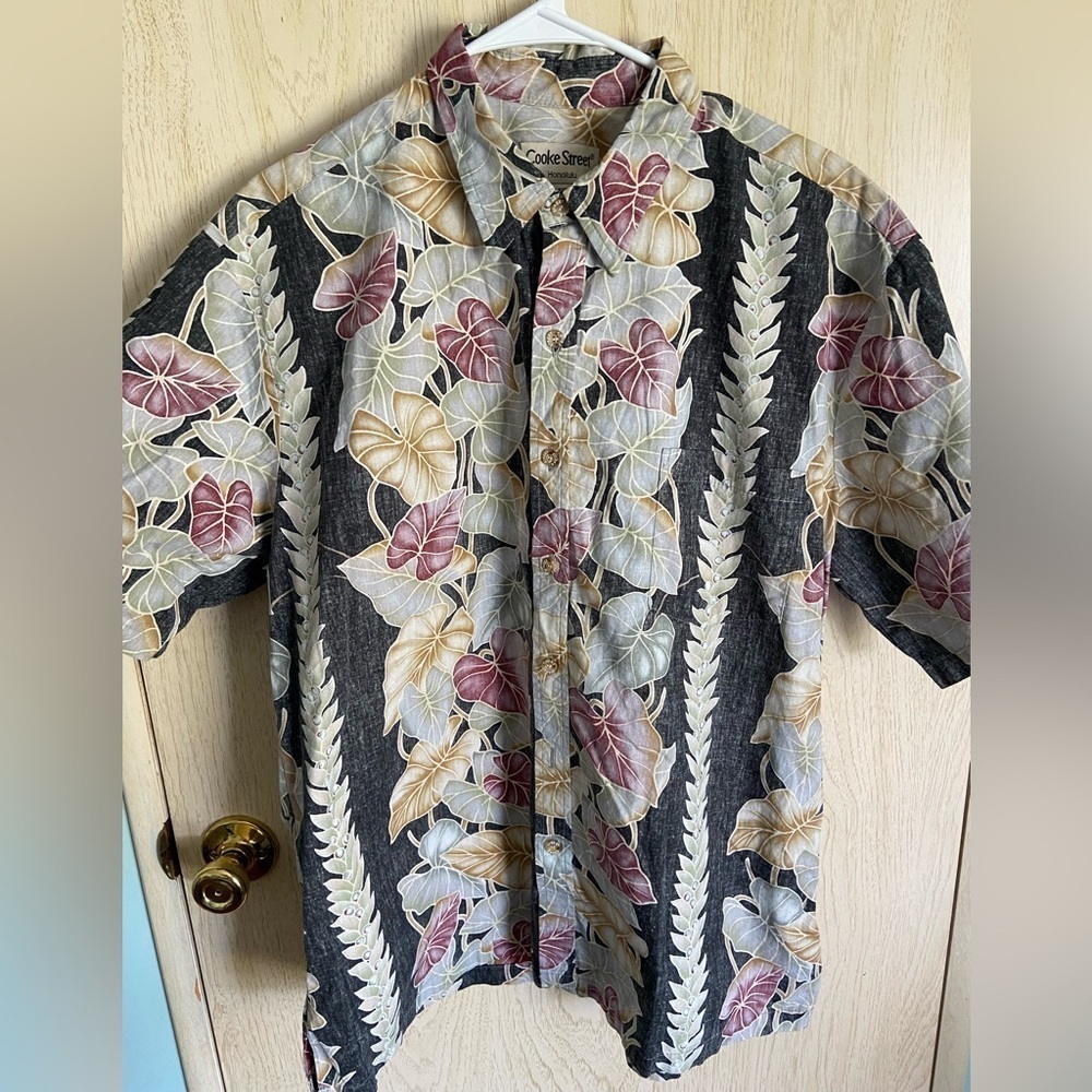 🩵 Cooke Street Short Sleeve Button Up Hawaiian Shirt Men's Size XL Burgundy